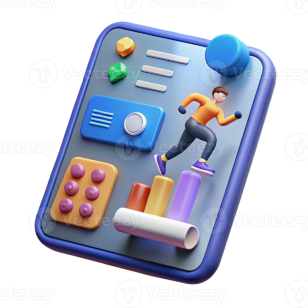 Illustration of Progress and Achievement Mobile App Interface png
