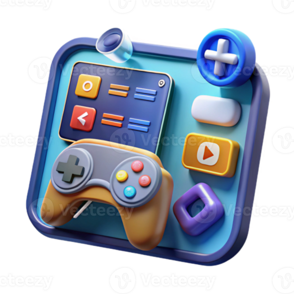 Render of a Game Controller Icon App Interface png