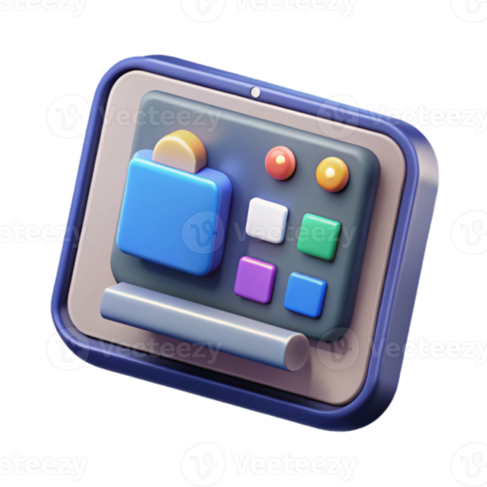 Render Colorful Control Panel Interface Illustration png
