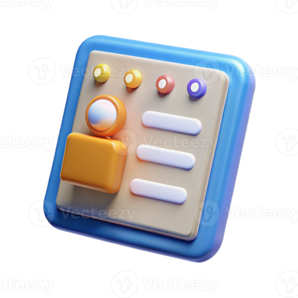 Render of a Colorful User Profile Interface Icon png