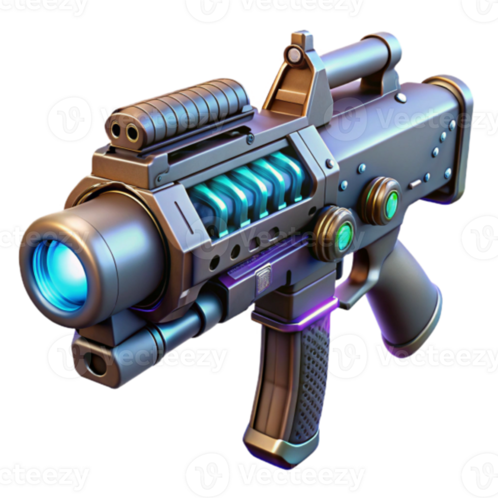 Futuristic Weapon Render Sci-Fi Blaster Gun png