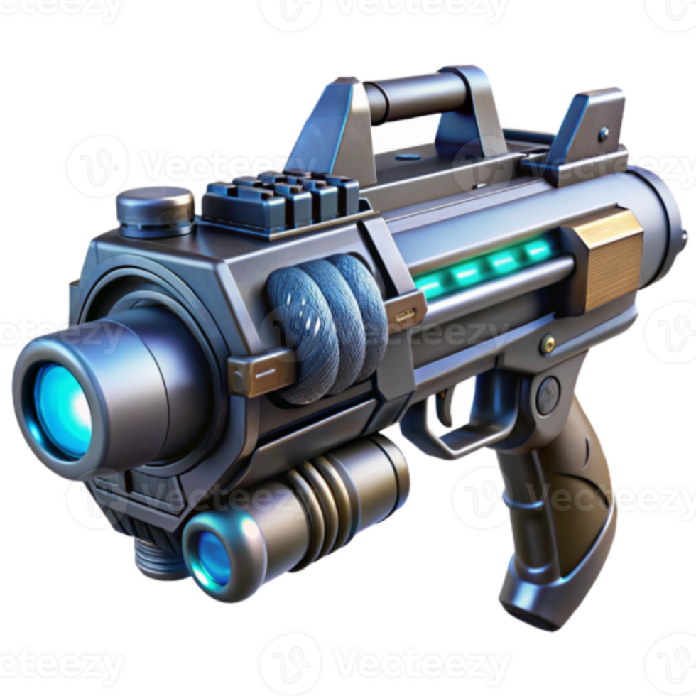 Futuristic Render of Sci-Fi Weapon Laser Gun png