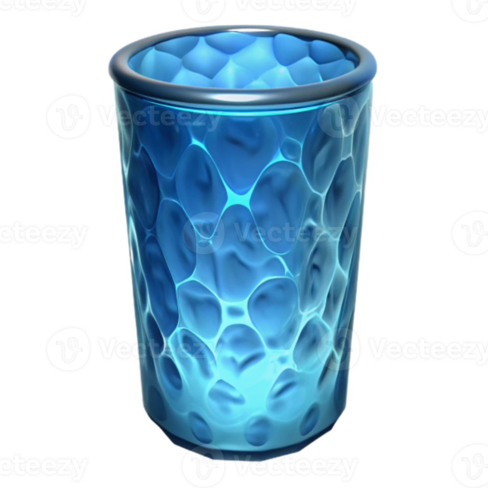 Render of a Blue Glass with Organic Texture png