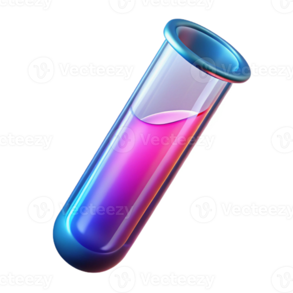 Vibrant Render of a Test Tube with Colorful Liquid png