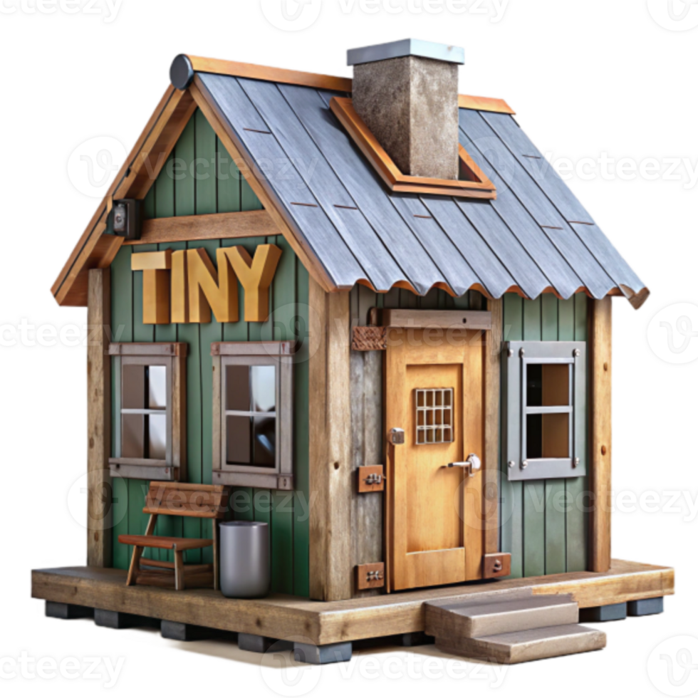 Charming Render of a Tiny Rustic House Illustration png