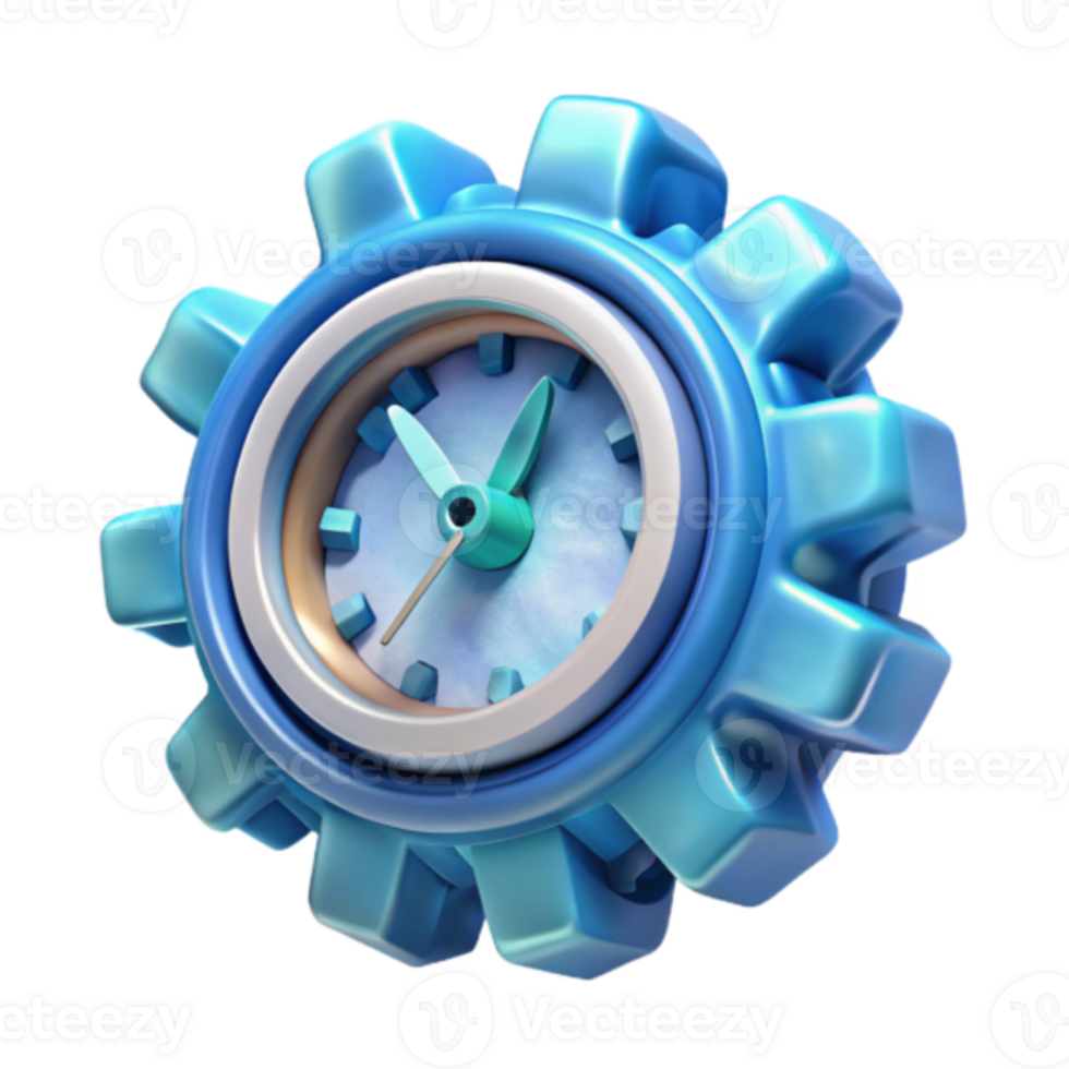 Render Clock Gear Time Management Illustration png