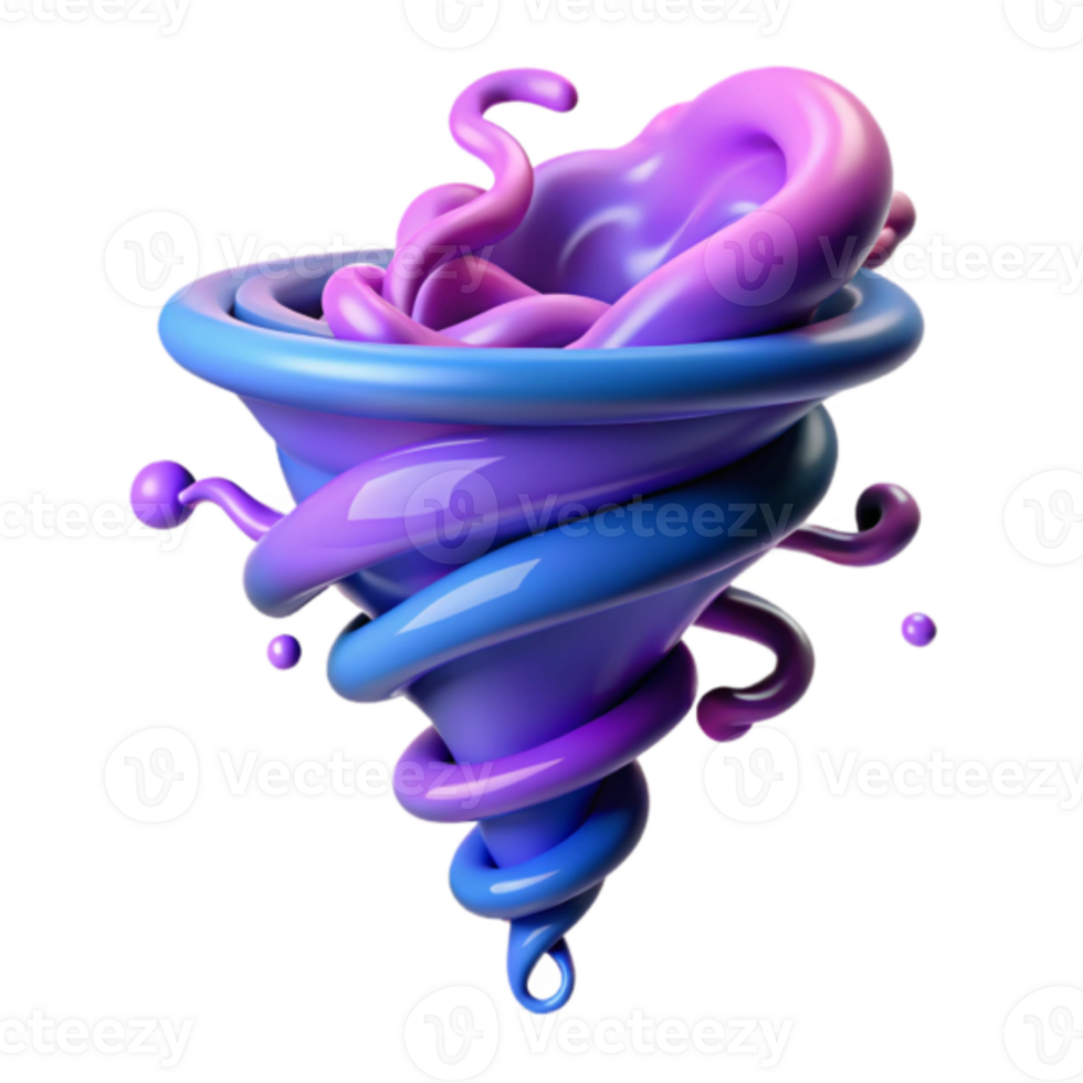 Abstract Render of a Swirling Purple and Blue Liquid Vortex png