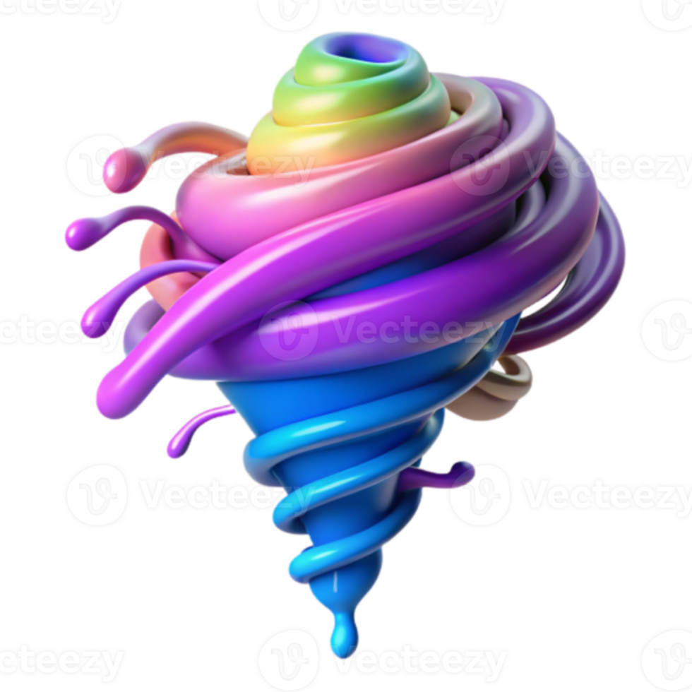 Abstract Rainbow Swirl Design - Colorful Liquid Twirl Graphic png