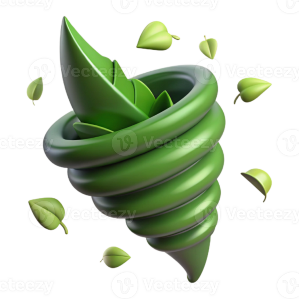 Green Leaf Vortex Illustration, Nature Twisting Abstract Background png