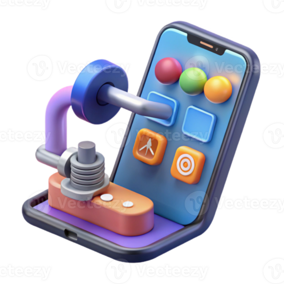 Render Mobile App Interface Joystick Control Illustration png