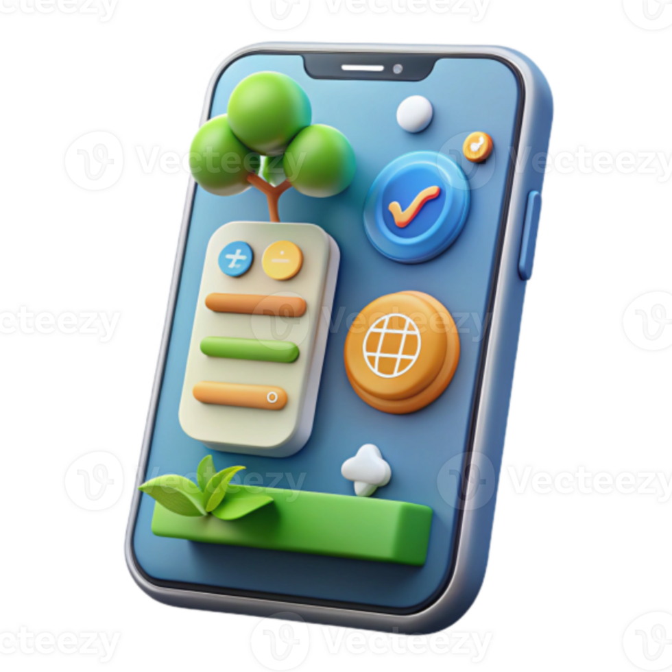 Illustration Mobile App Interface Design Eco Friendly User Interface png