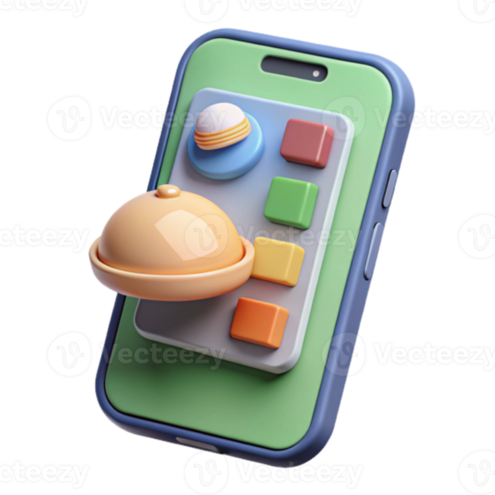 Render of a Smartphone Food Delivery App Illustration png