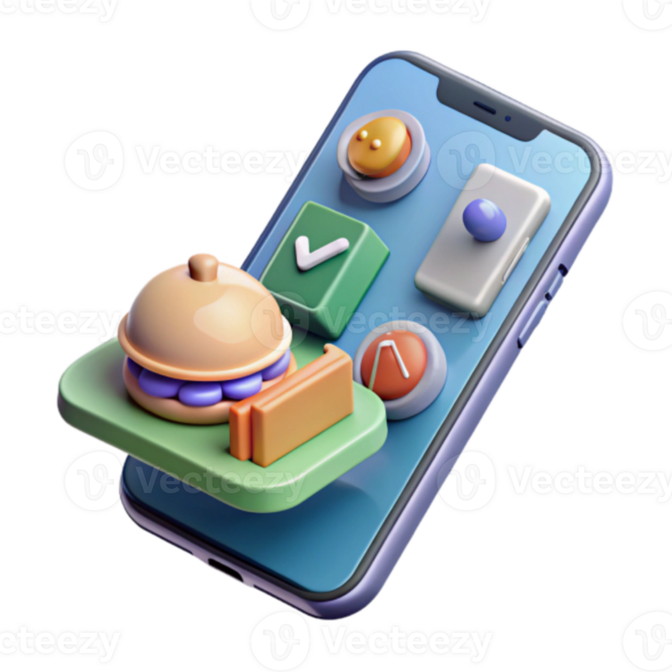 Illustration Mobile Food Ordering App Interface Design png