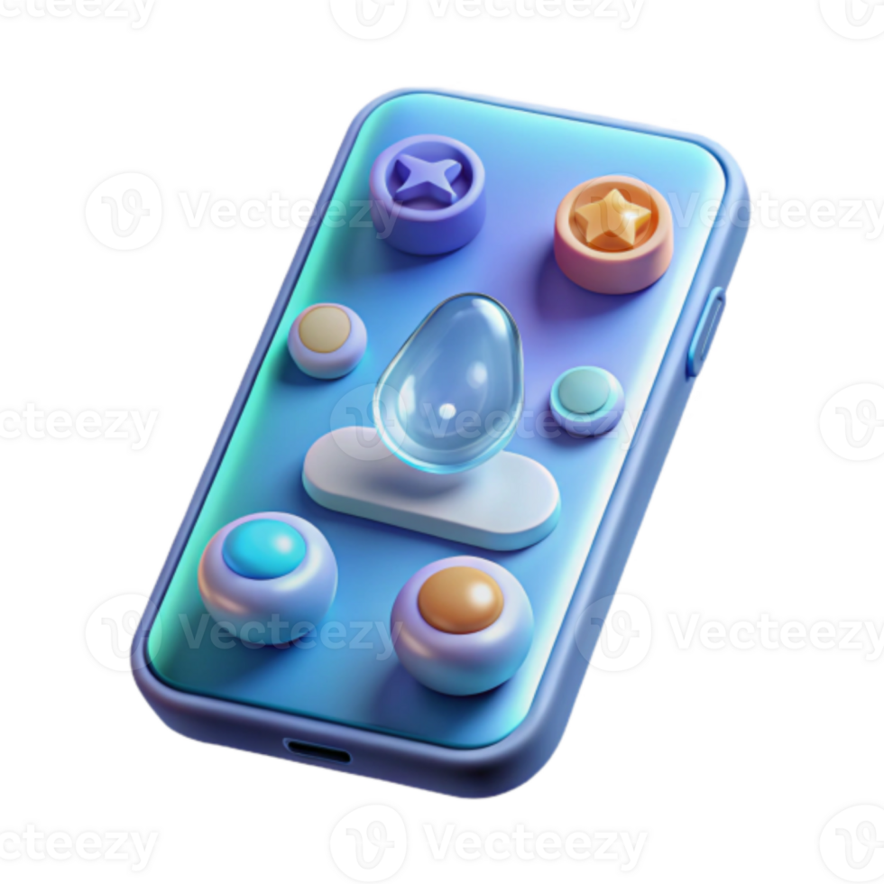 Render Pastel Mobile Game Interface Illustration png