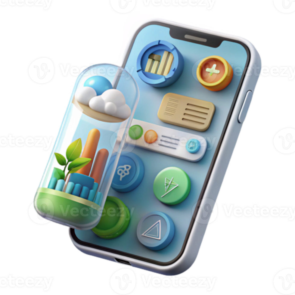 Illustration Mobile App Interface Eco-Friendly Design Sustainable Technology png