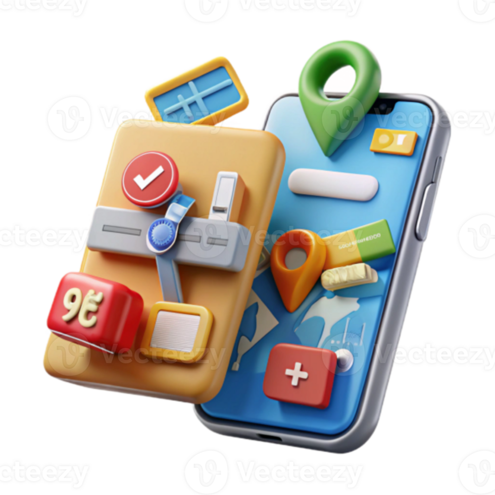 Illustration Travel App Interface Mobile Phone App Icons png