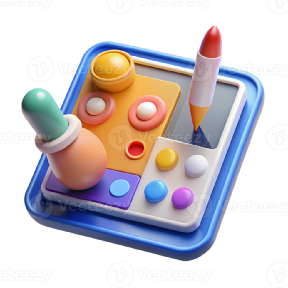 Colorful Render of a Creative Tool Palette png