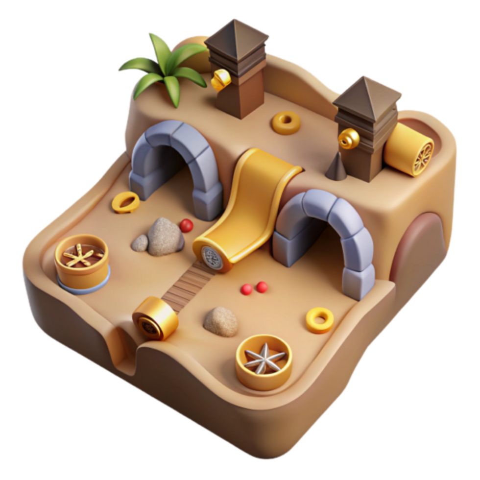 Whimsical Render of a Sandbox Playground png