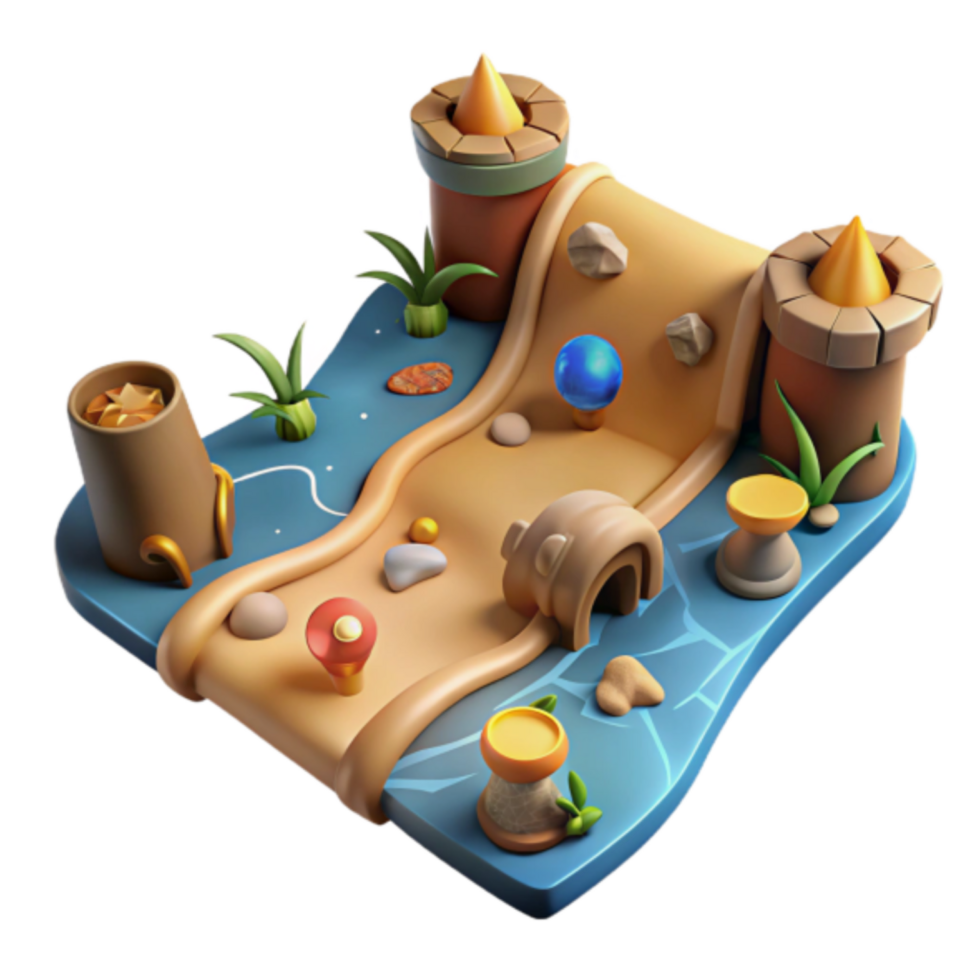 Whimsical Game Asset Cartoon Castle Path Illustration png