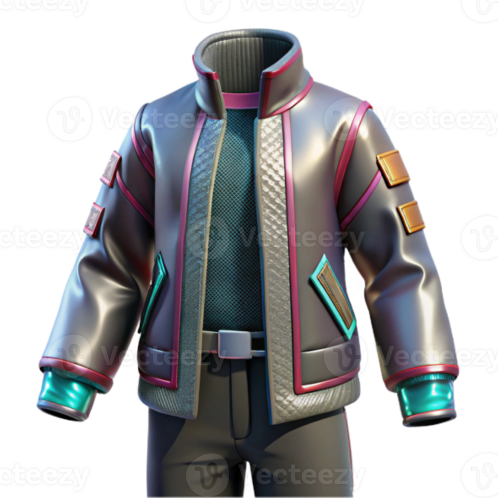 Futuristic Render of a Stylish Jacket and Pants Outfit png