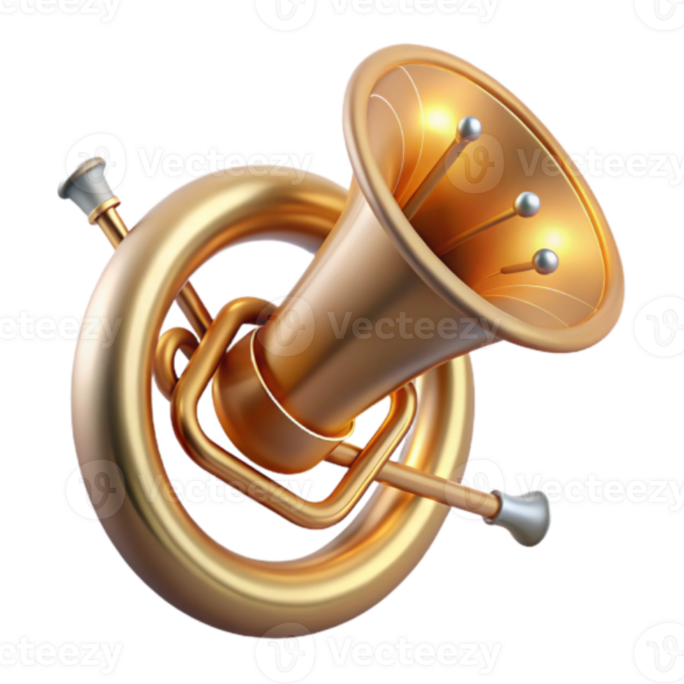 Golden Tuba Illustration A Dynamic Musical Instrument Design png
