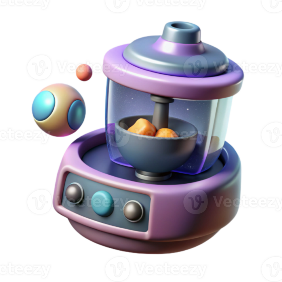 Whimsical Render of a Futuristic Food Processor png