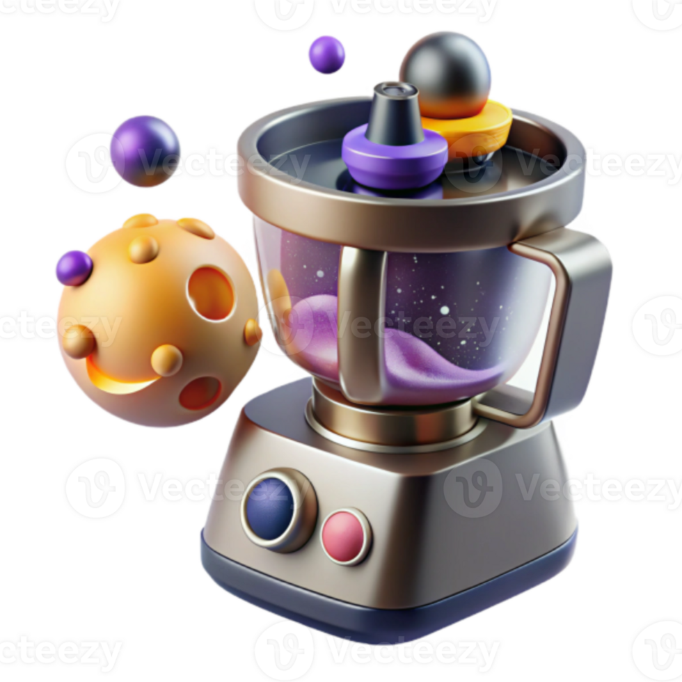 Cosmic Blender Render Galactic Ingredients Whirl in a Futuristic Kitchen Appliance png