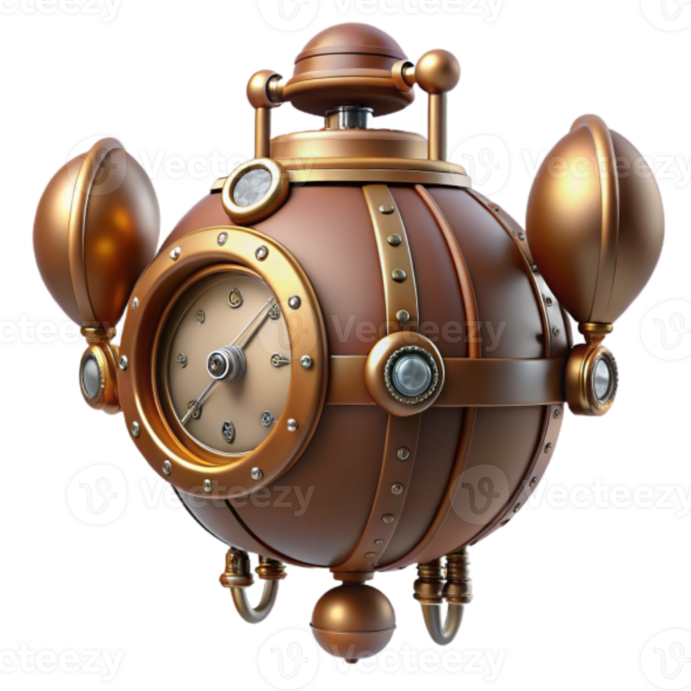 Steampunk Orb Render Intricate Clockwork Mechanism Illustration png