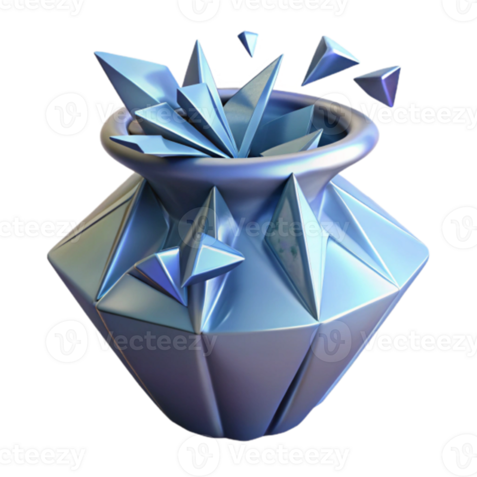 Crystalline Vessel Render Shattering Ice Explosion png