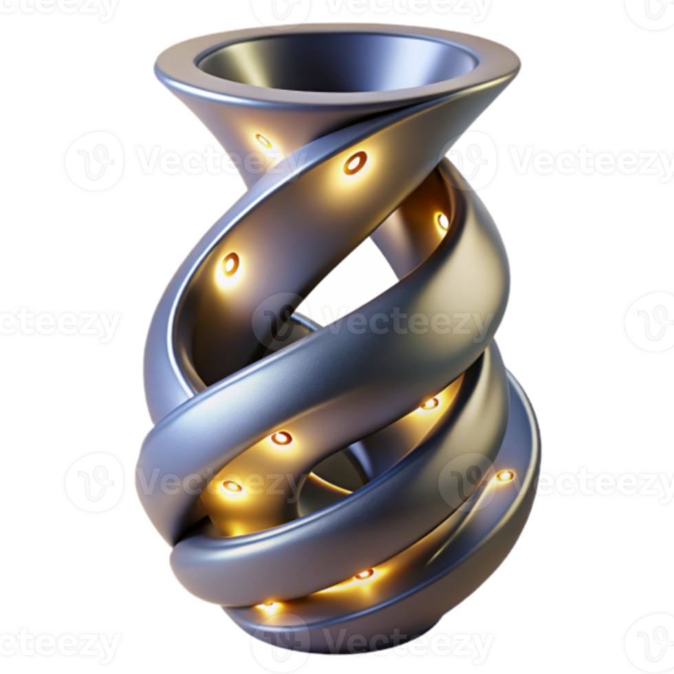 Illuminated Spiral Vessel Render png