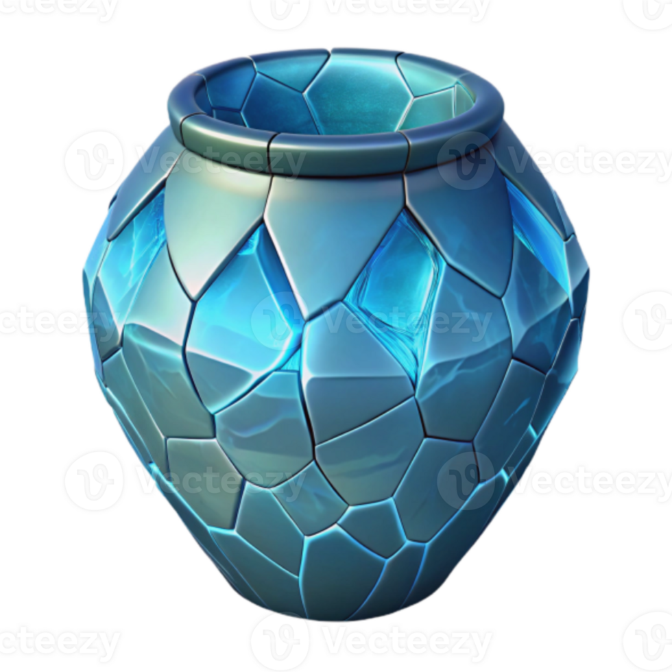 Futuristic Render of a Crystalline Blue Vessel png