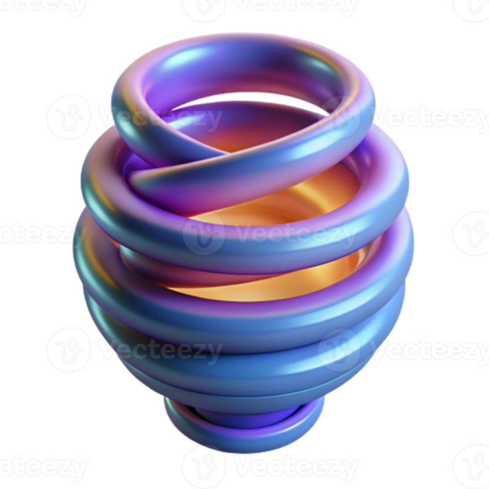 Abstract Render of a Spiral Energy Efficient Light Bulb png