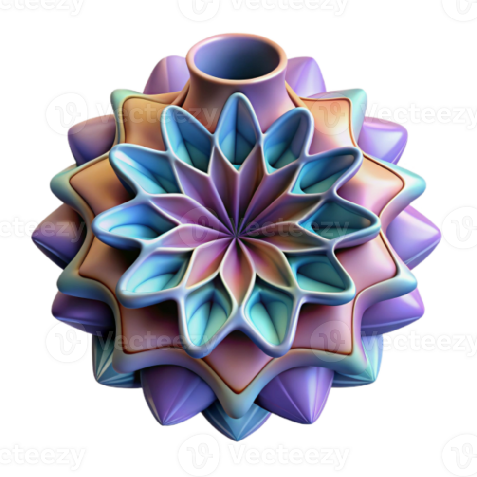Render Pastel Flower Vase Geometric Abstract Background png