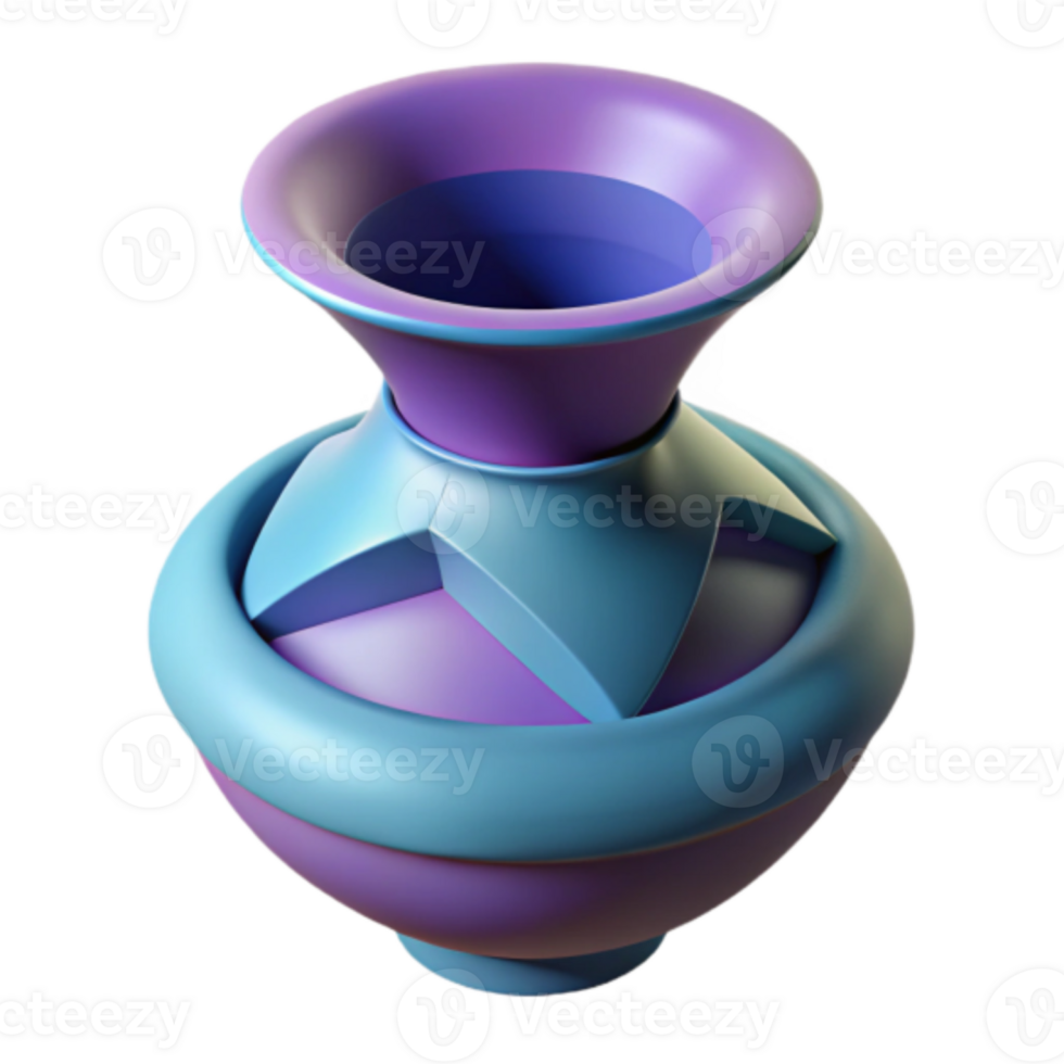 Abstract Render of a Stylish Purple and Blue Vase png