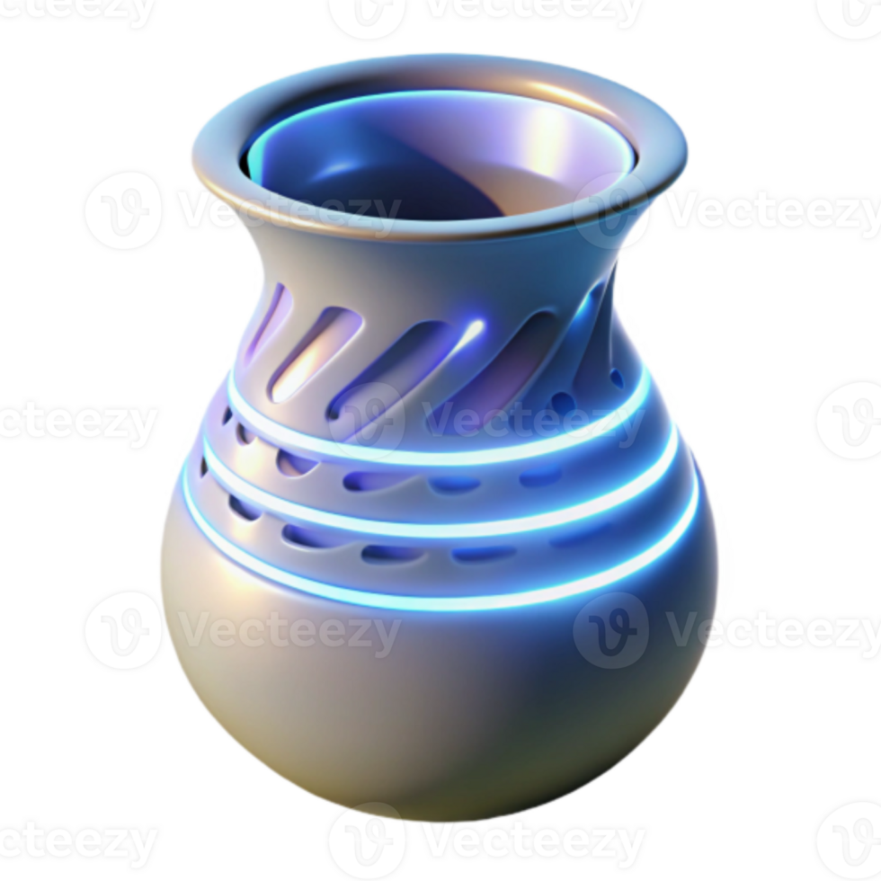 Glowing Render of a Futuristic Vase, Abstract Background Image png