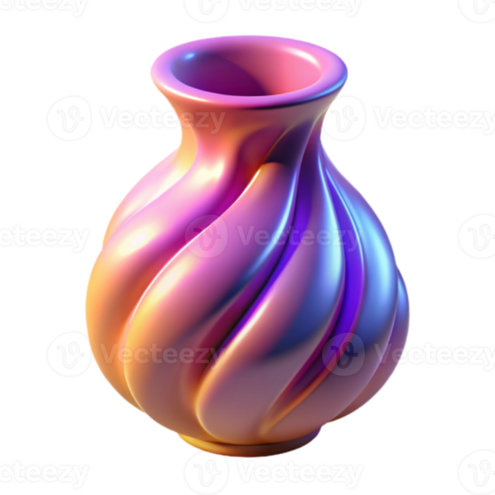 Render Swirling Pink Vase Illustration Digital Art png