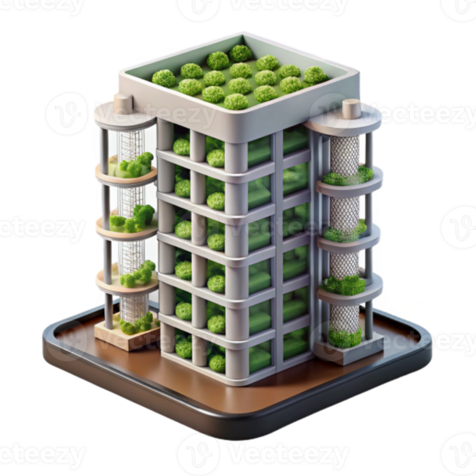 Illustration Green Building Vertical Farming Eco Friendly Architecture png