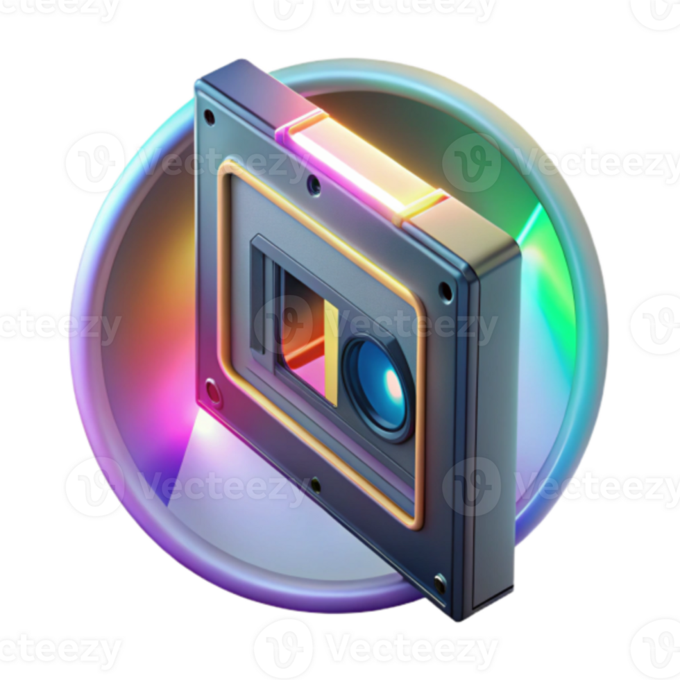 Render Retro Camera Lens Futuristic Technology Illustration png