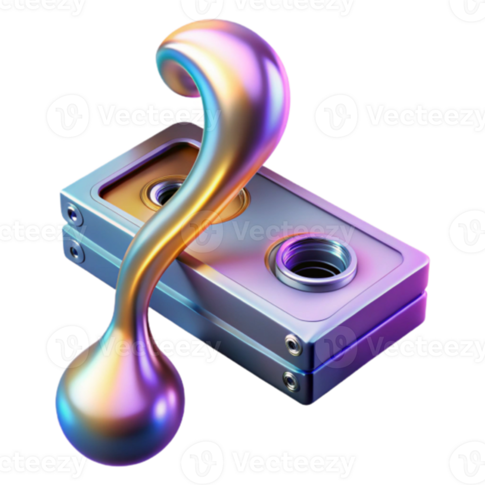 Abstract Render of Iridescent Liquid and Metallic Object png