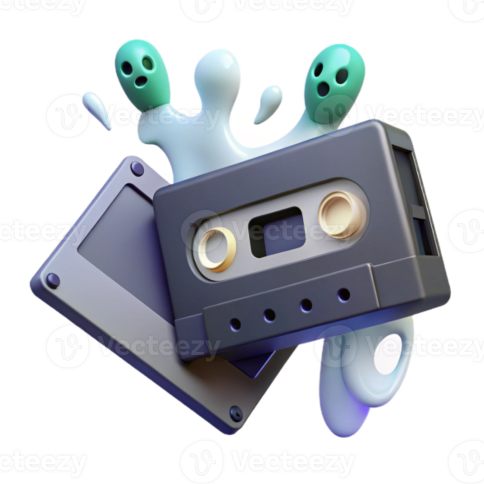 Retro Cassette Tape and Floppy Disk Illustration A Blast from the Past png