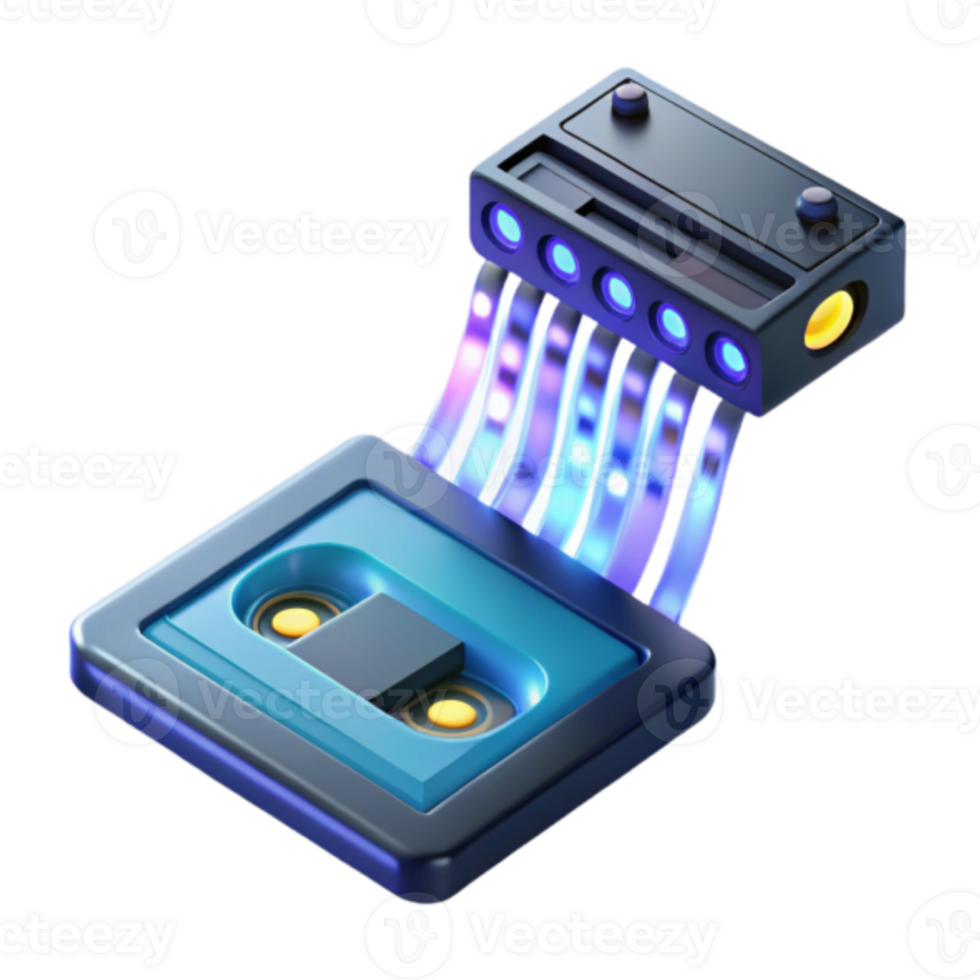 Abstract Render of Futuristic Data Transfer Device png