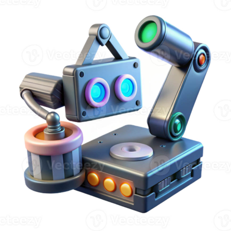 Render of a Futuristic Robotic Device, Cartoonish Robot Illustration png