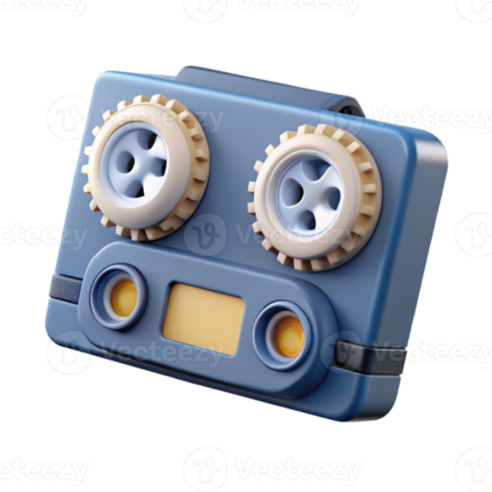 Render of a Retro Cassette Tape Illustration png