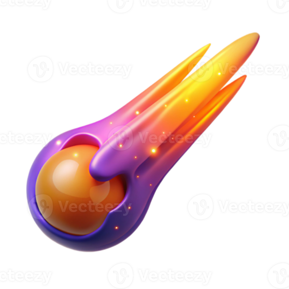 Dynamic Render of a Colorful Comet png