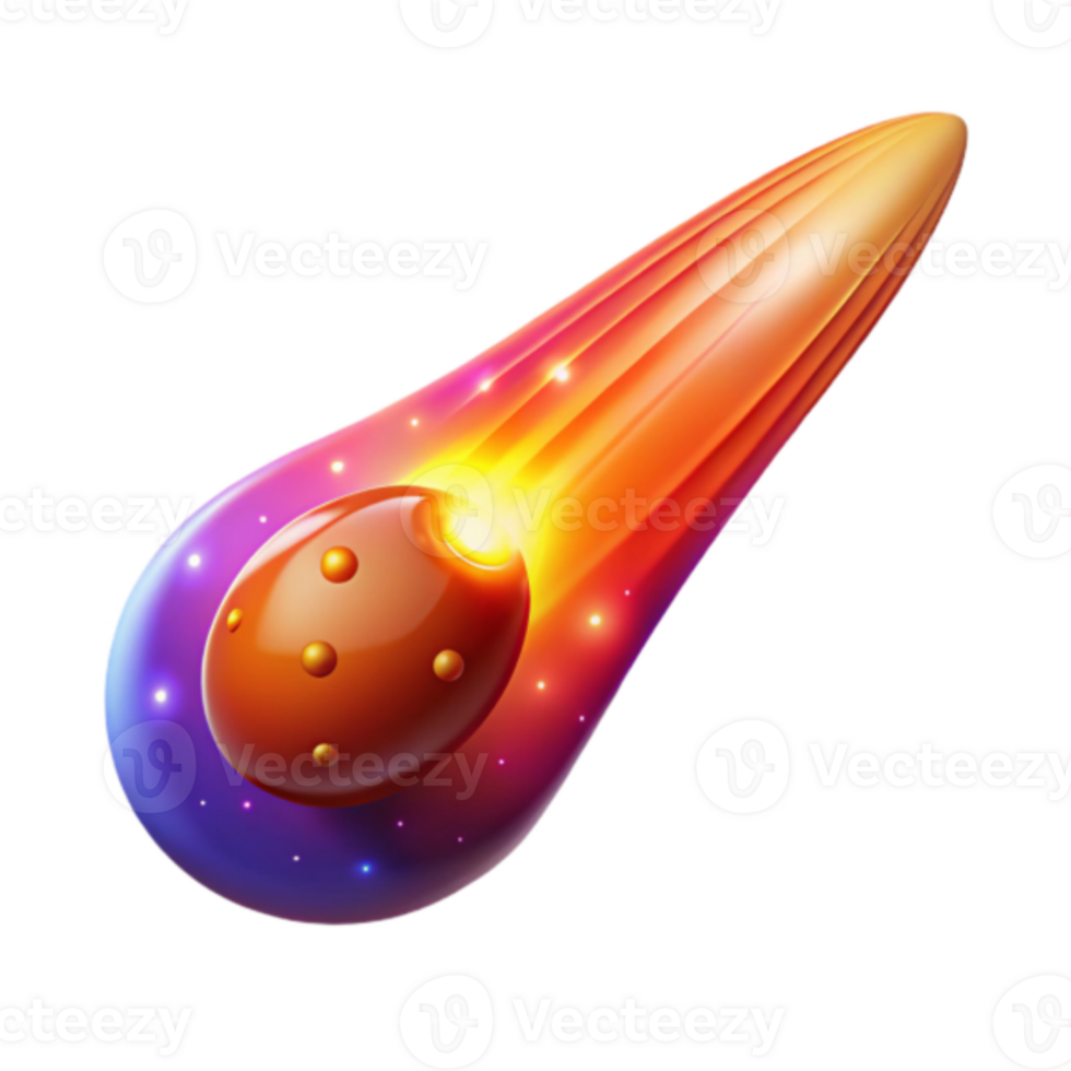 Fiery Comet Illustration Cosmic Trail of Glowing Energy png