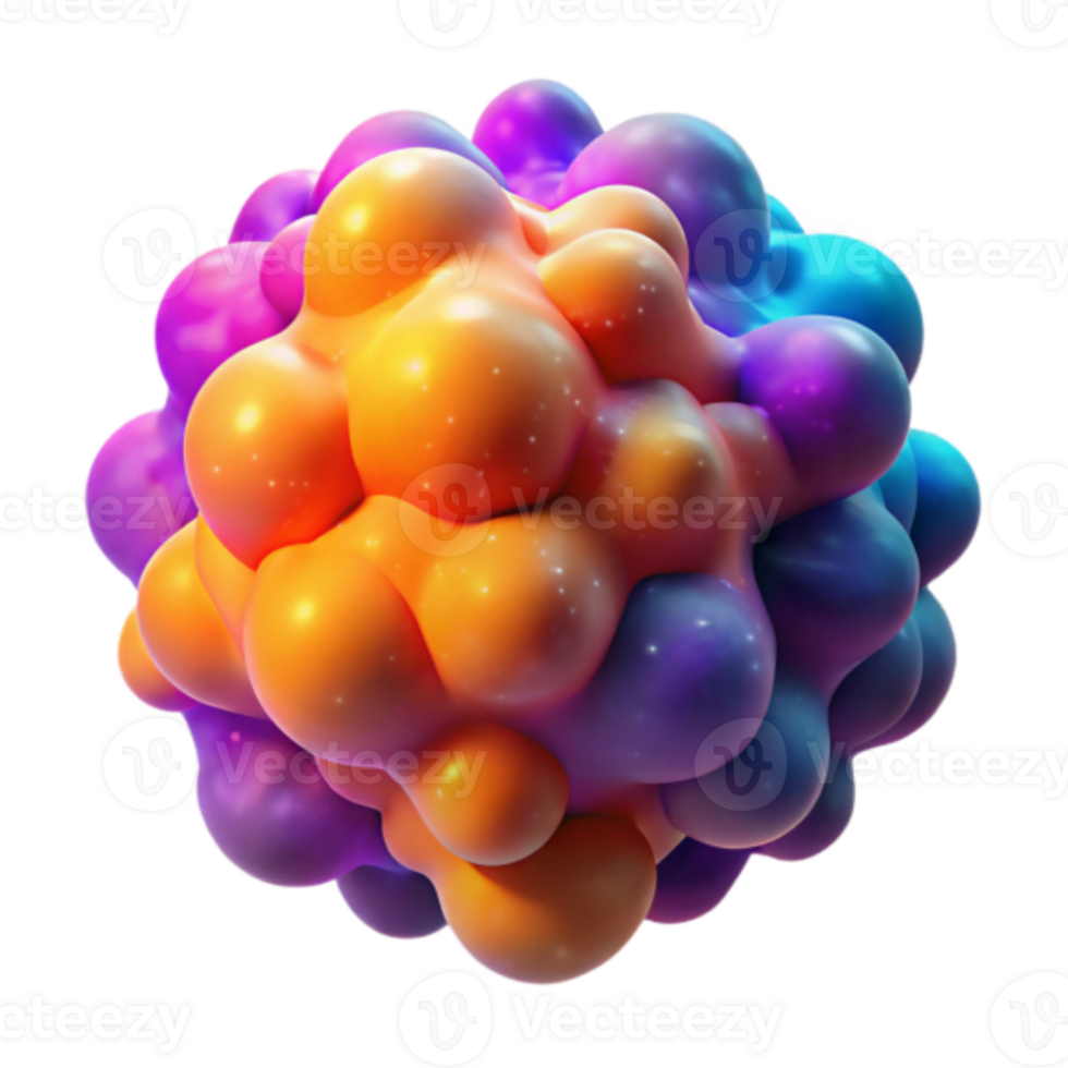 Abstract Render of a Colorful Bubble Cluster png