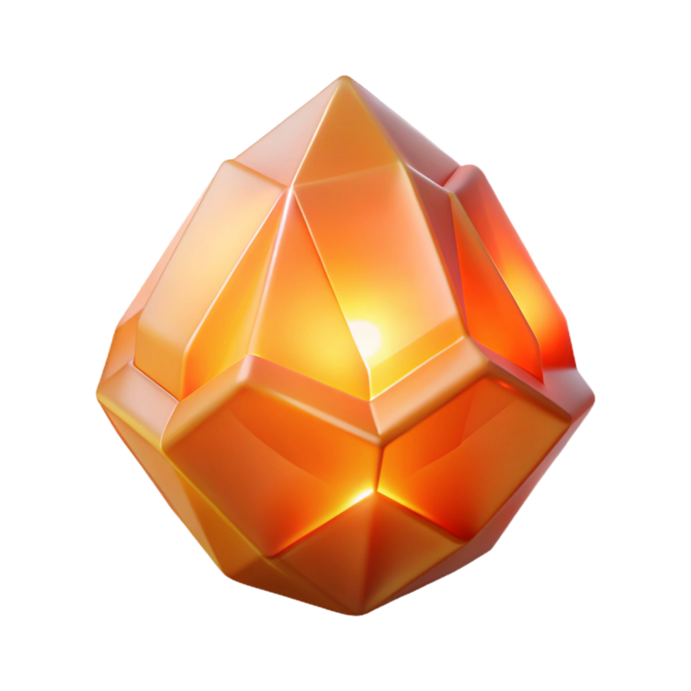 Luminous Gemstone 3D Render A radiant gemstone navigating the digital landscape, its surface glowing with vibrant colors in a stunning render. png