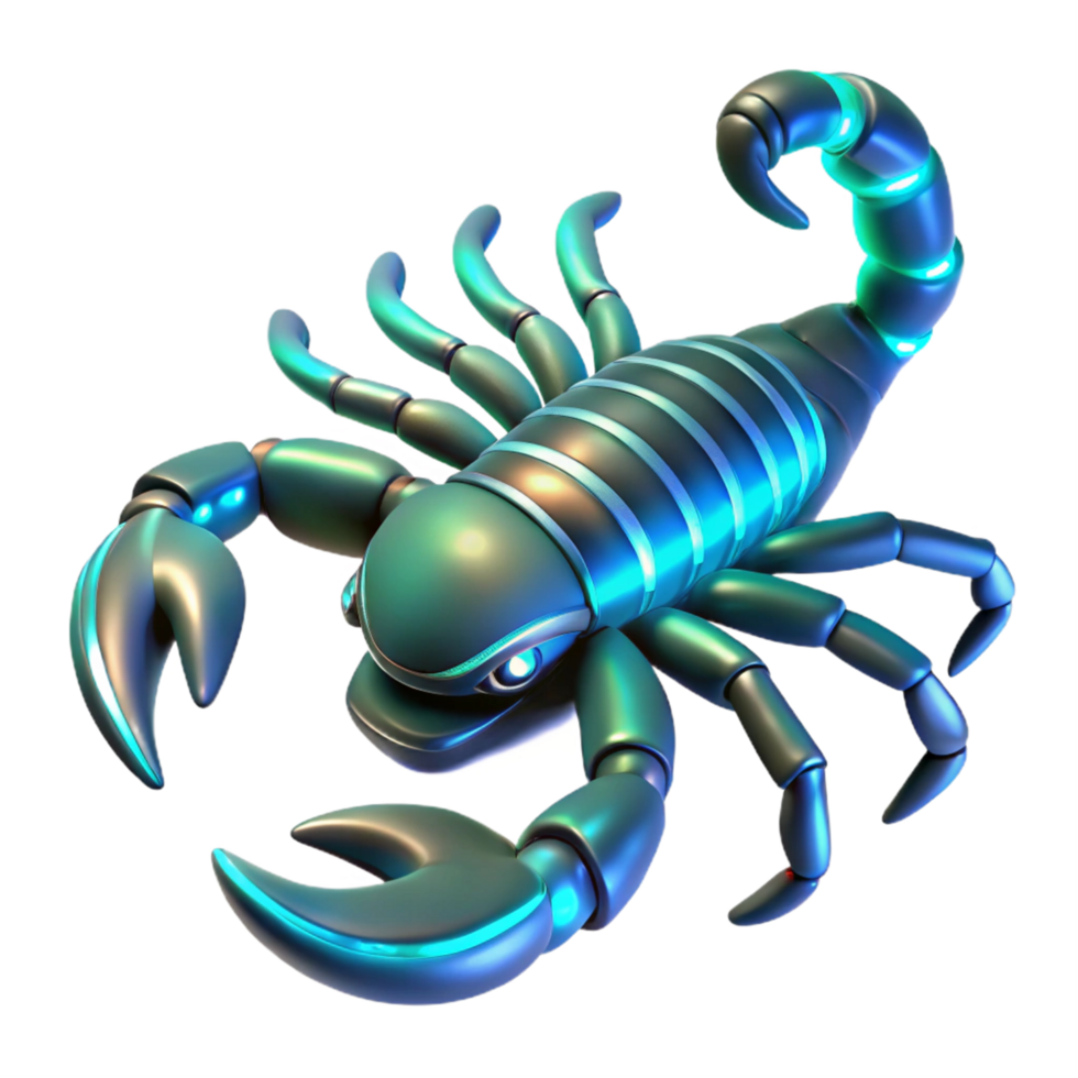 Cyber Scorpion Three Dimensional Render in a Futuristic Scene of Design png