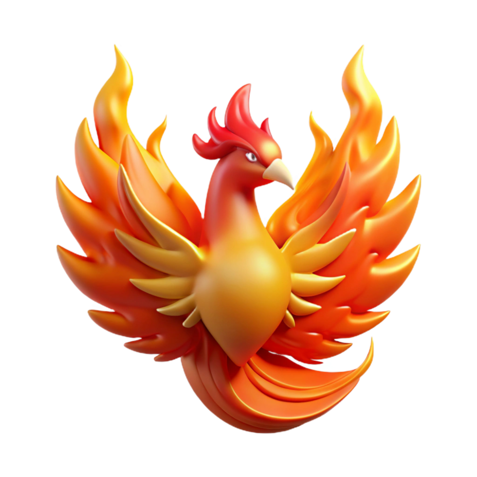 Fiery Phoenix Mythical Bird - A stunning depiction of a phoenix with fiery elements capturing its mythical essence and intense beauty png