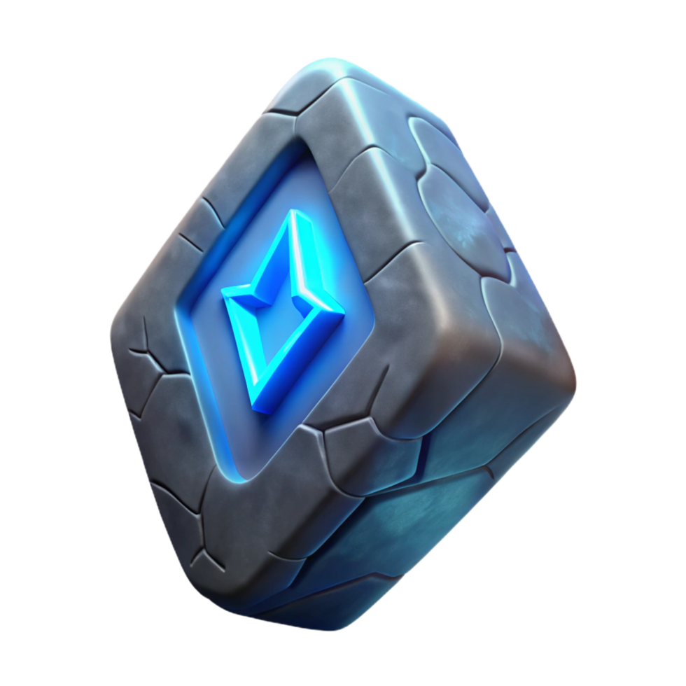 Glowing Cube Abstract 3D Render A radiant cube navigating a world of abstract art, its surface glowing with vibrant colors in a digital world. png